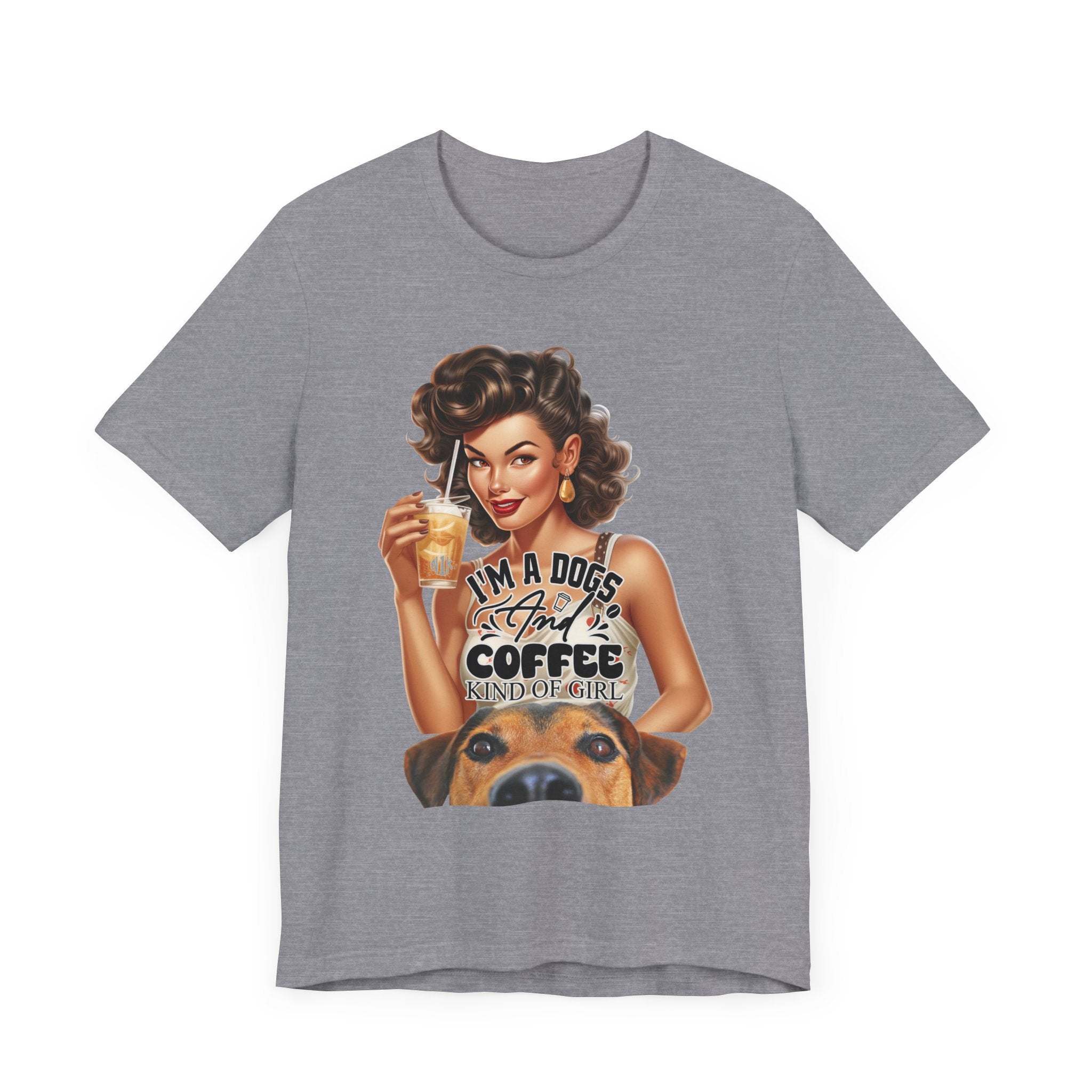 Coffee drinking Dog Mom Unisex Jersey Short Sleeve Tee